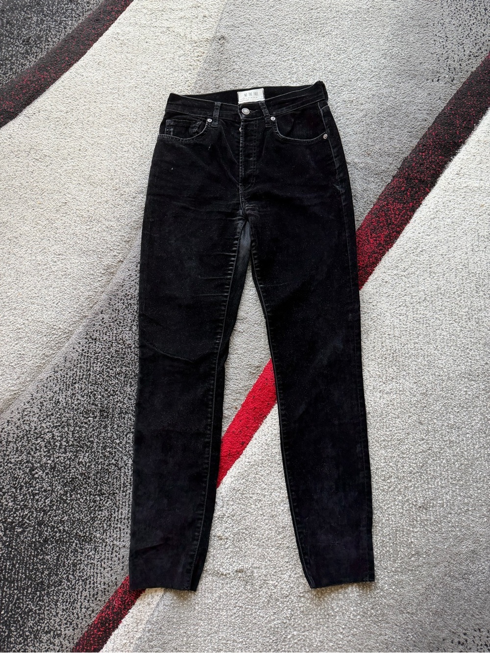 We The Free Black Velour Skinny High Rise Jeans